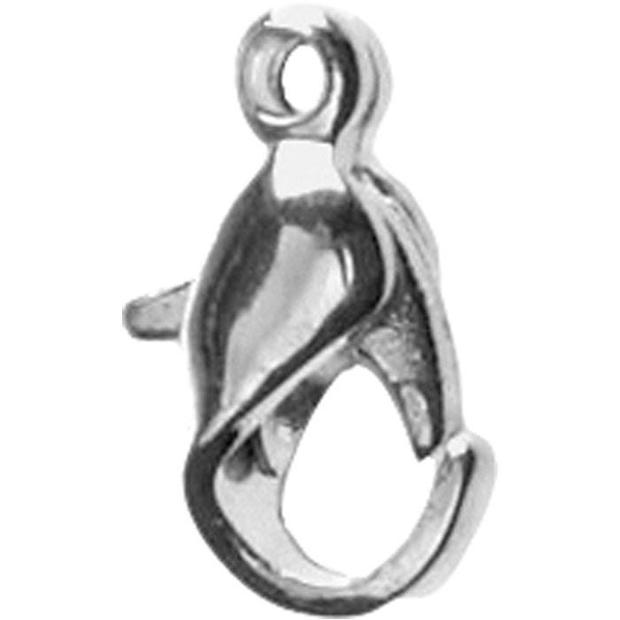 Fermoirs mousquetons, L : 10 mm, argenté, 10 pièces/ 1 Pq.
