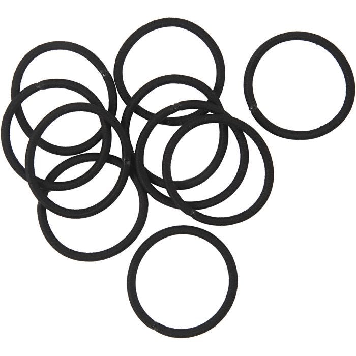 Élastique à cheveux, d 45 mm, noir, 10 pièces/ 1 Pq.
