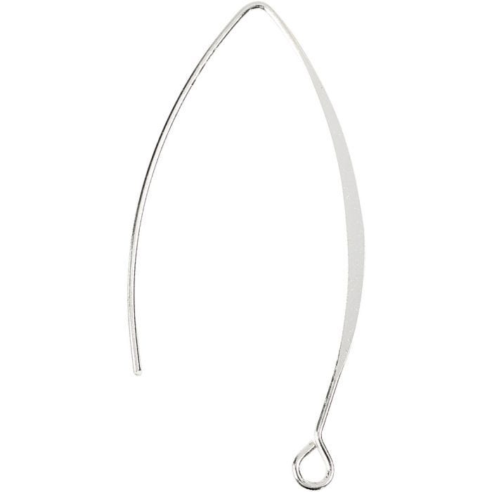 Attache boucles d'oreilles, 42 mm, 2 mm, argenté, 4pièces/ 1 Pq.