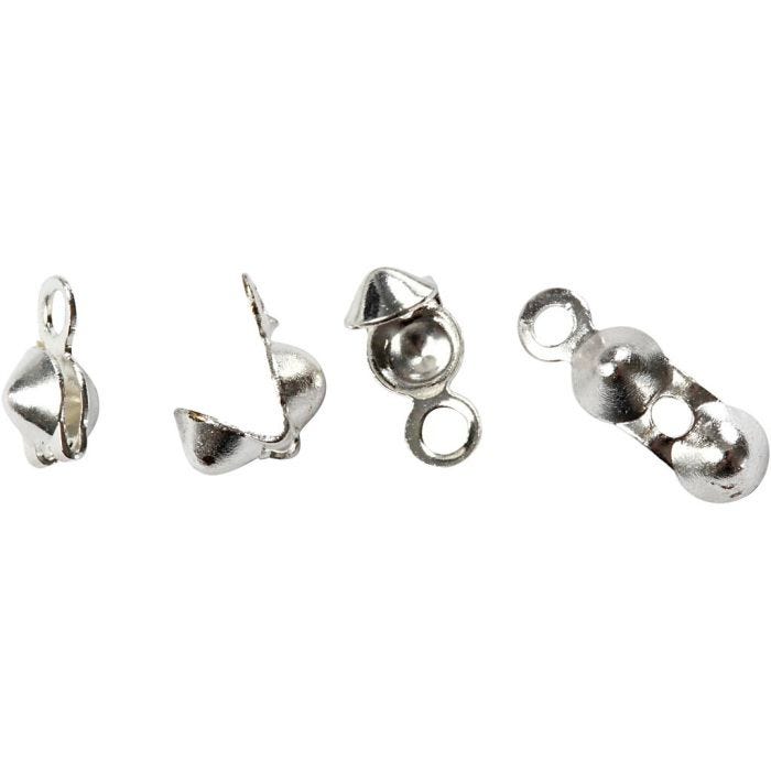 Embouts cache-noeud, 8 mm, 3 mm, argenté, 100pièces/ 1 Pq.