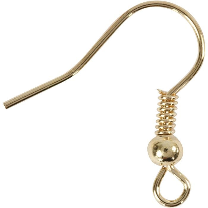 Crochet d’Oreille Français, L : 18 mm, or, 10 pièces/ 1 Pq.