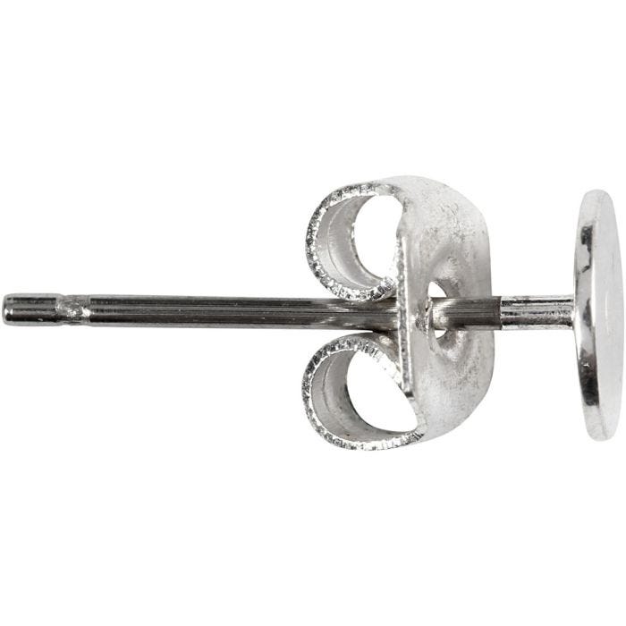 Clous d’oreilles, L : 13 mm, argenté, 10pièces/ 1 Pq.