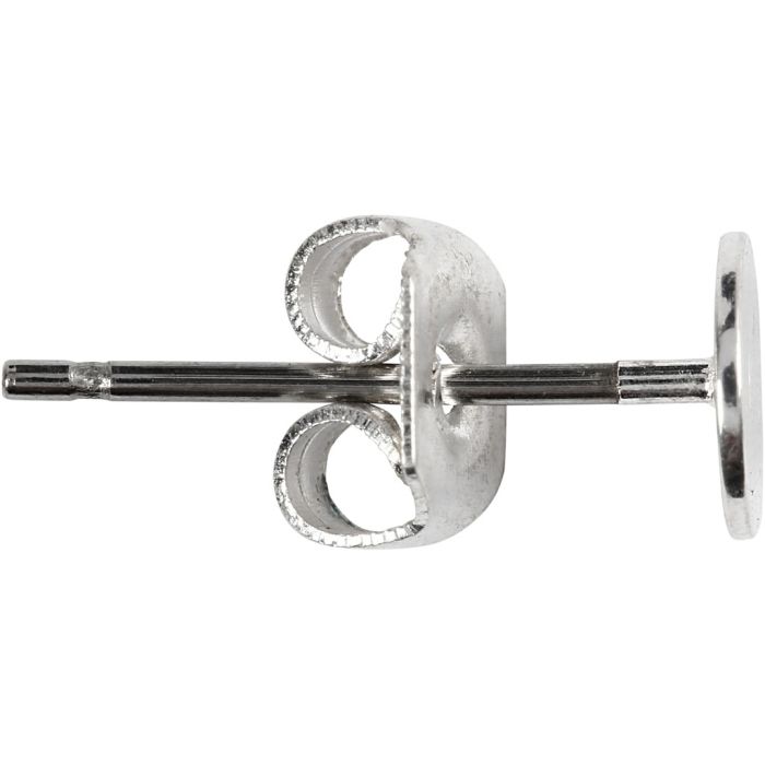 Clous d’oreilles, L : 13 mm, argenté, 100 pièces/ 1 Pq.