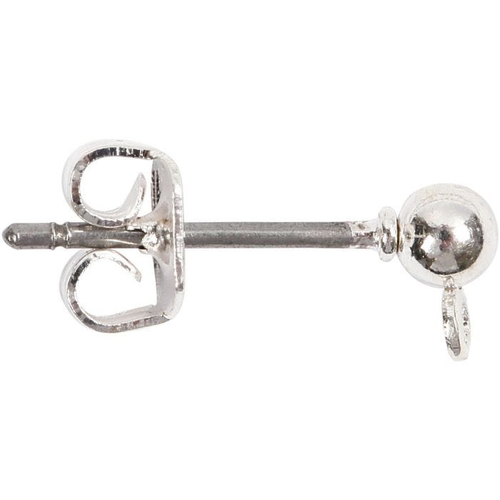 Boucles d'oreilles, L : 13 mm, argenté, 100pièces/ 1 Pq.