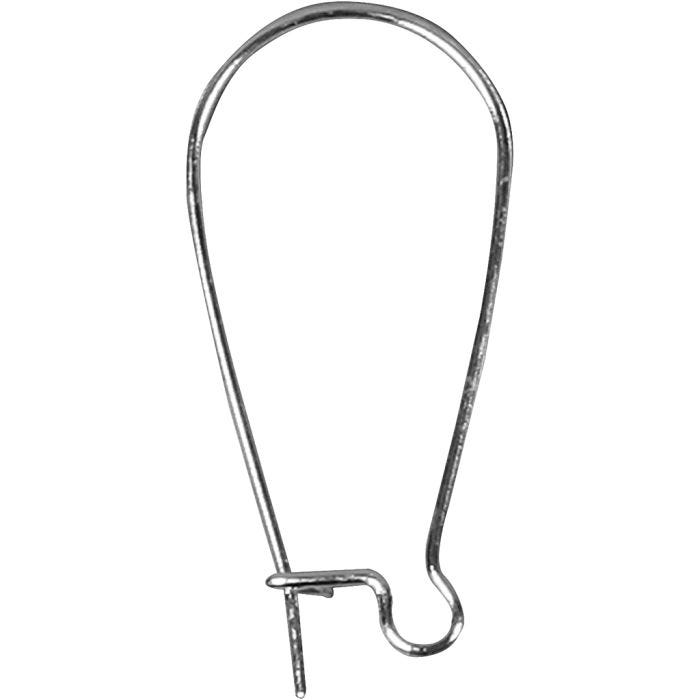 Boucles d'oreilles, 25 mm, argenté, 6pièces/ 1 Pq.