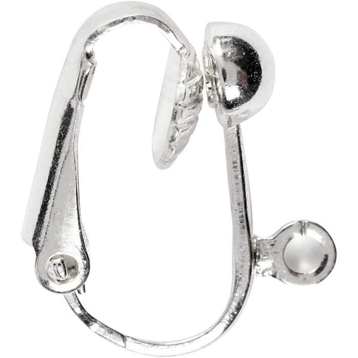 Boucles d'oreilles, L : 16,5 mm, L : 1,5 mm, diamètre intérieur 1,6 mm, argenté, 6 pièces/ 1 Pq.