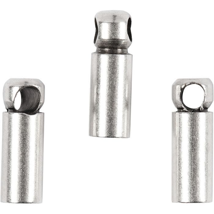 Embouts, 8 mm, 2 mm, argenté, 10pièces/ 1 Pq.