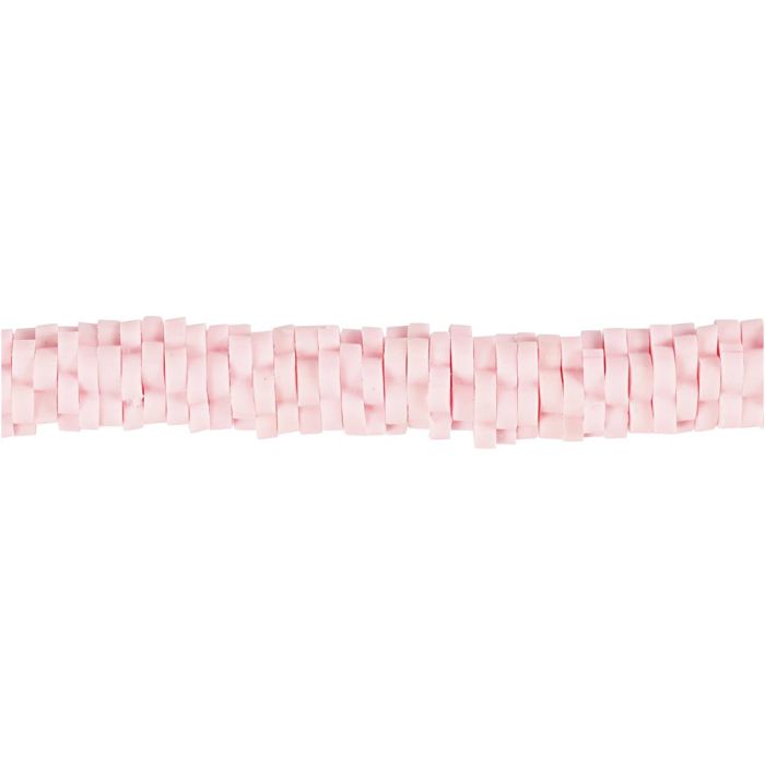 Perles en terre cuite, 5-6 mm, 2 mm, rose clair, 145pièces/ 1 Pq.