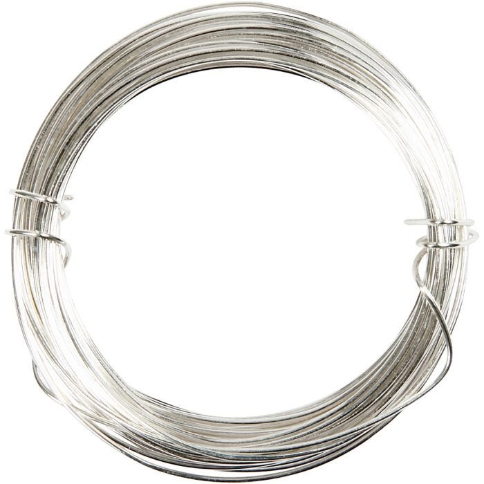 Fil argenté, 0,8 mm, argenté, 6m/ 1 rouleau