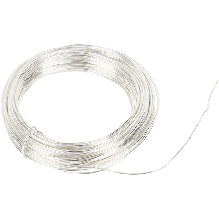 Fil argenté, ép. 1 mm, argenté, 4 m/ 1 rouleau