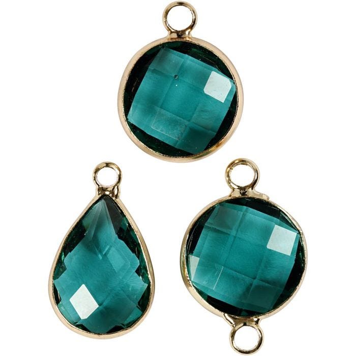 Pendentif pour bijoux, 15-20 mm, 2 mm, vert, 1 Pq.