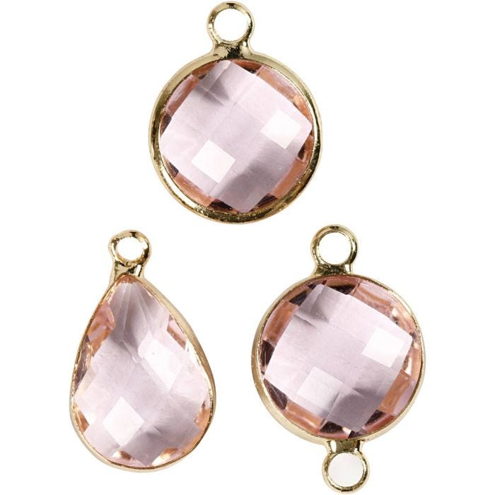 Pendentif pour bijoux, 15-20 mm, 2 mm, rose clair, 1 Pq.