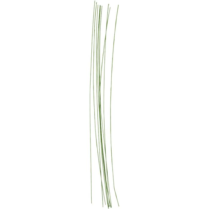 Fil métallique fleuriste, L : 30 cm, d 0,6 mm, vert, 20 pièces/ 1 Pq.