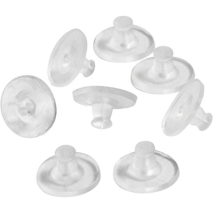 Boucle d'Oreilles, d 10 mm, transparent, 10 paire/ 1 Pq.