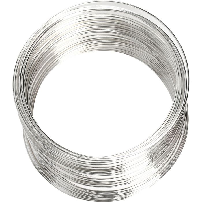 Bracelet spirale, d 6 cm, ép. 0,8 mm, ca. 11,5 m, argenté, 1 pièce
