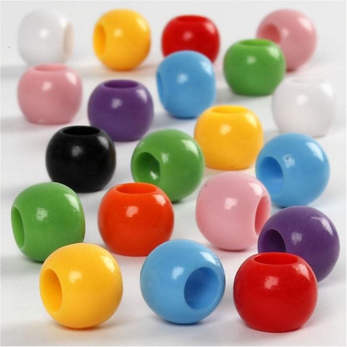 Perles Pony, d 10 mm, diamètre intérieur 4,5 mm, 65 gr, 110ml/ 1 Pq.