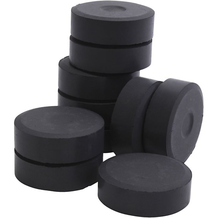 Peinture aquarelle à la tempera, H : 19 mm, d 57 mm, noir, 10 pièces/ 1 Pq.