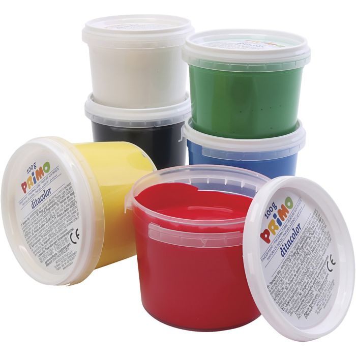 Peinture au Doigt, ass. de couleurs, 6x100 ml/ 1 Pq.