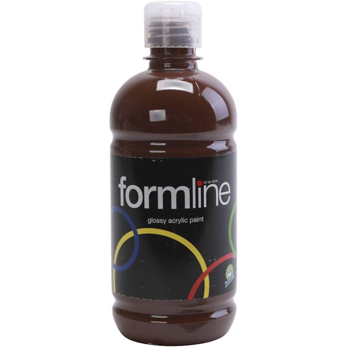 Peinture Acrylique, brillante, brun, 500 ml/ 1 flacon