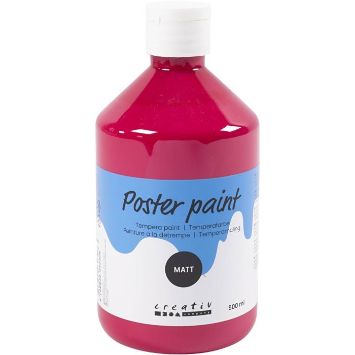 Peinture à la détrempe Mate, rouge primaire, 500 ml/ 1 flacon