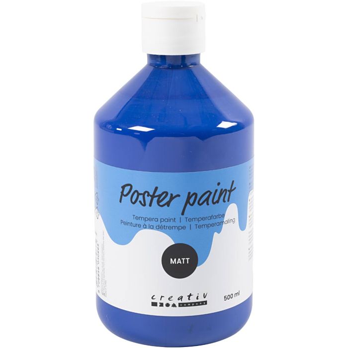 Peinture à la détrempe Mate, bleu foncé, 500 ml/ 1 flacon