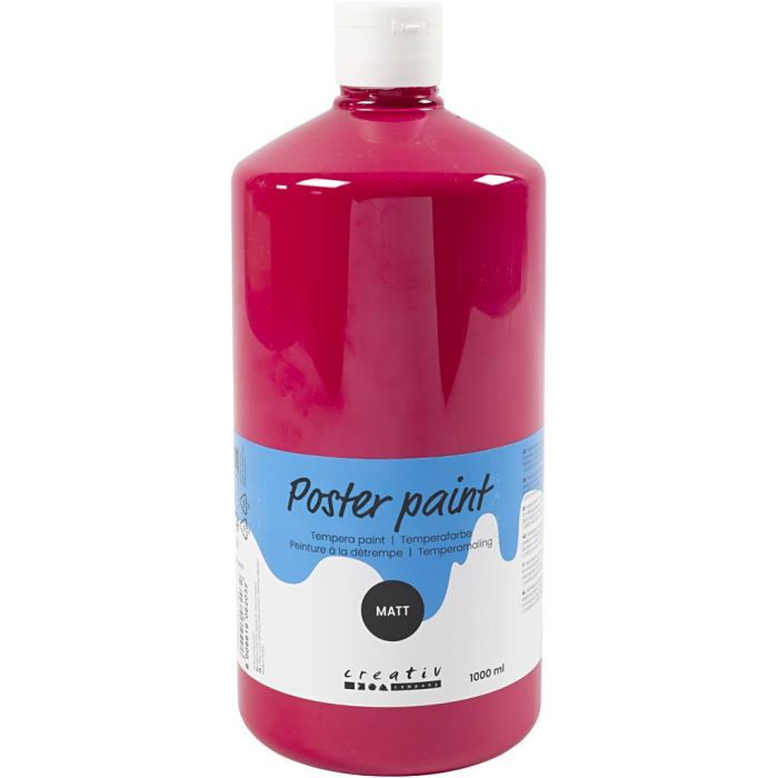 Peinture à la détrempe Mate, rouge primaire, 1000 ml/ 1 flacon