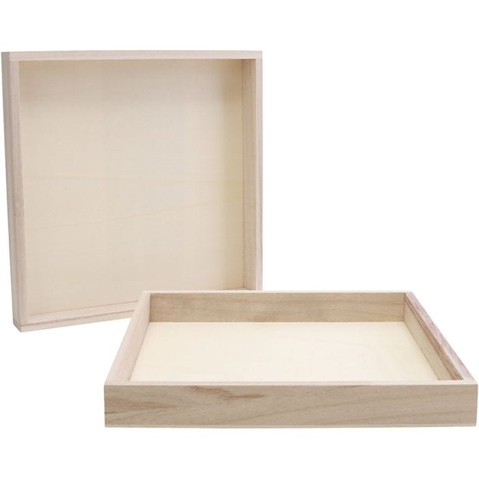 Cadres en bois avec rebord, dim. 24,5x24,5x3 cm, 10 pièces/ 1 Pq.