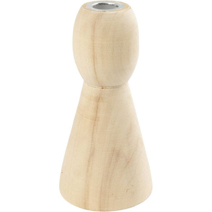 Bougeoirs coniques en bois, 9,5 cm, 1 pièce