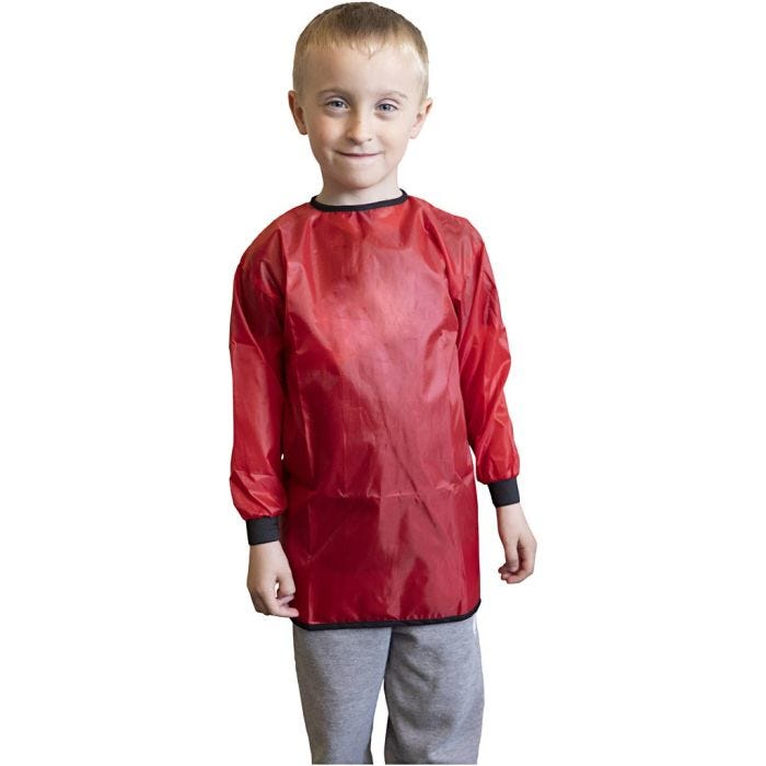 Tablier d’artiste, L : 55 cm, dim. 2-4 ans, rouge, 1 pièce