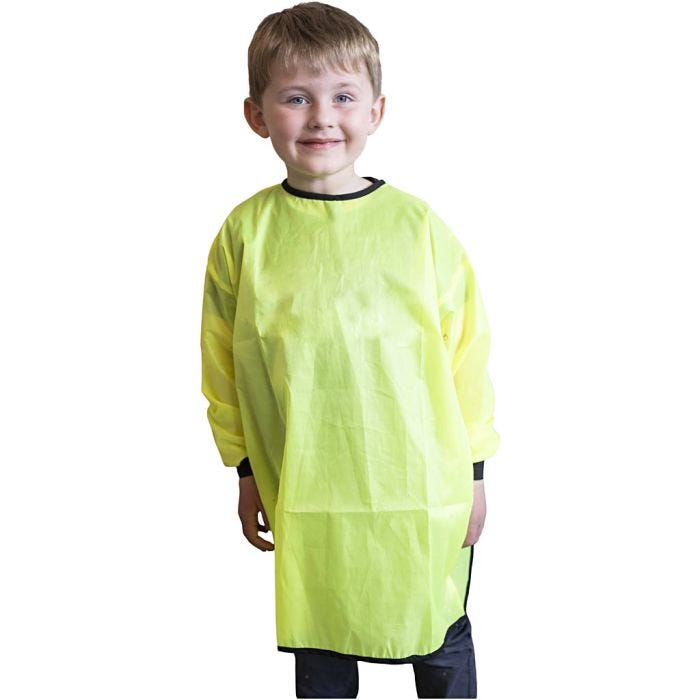 Tablier d’artiste, L : 65 cm, dim. 5-8 ans, vert citron, 10 pièces/ 1 Pq.