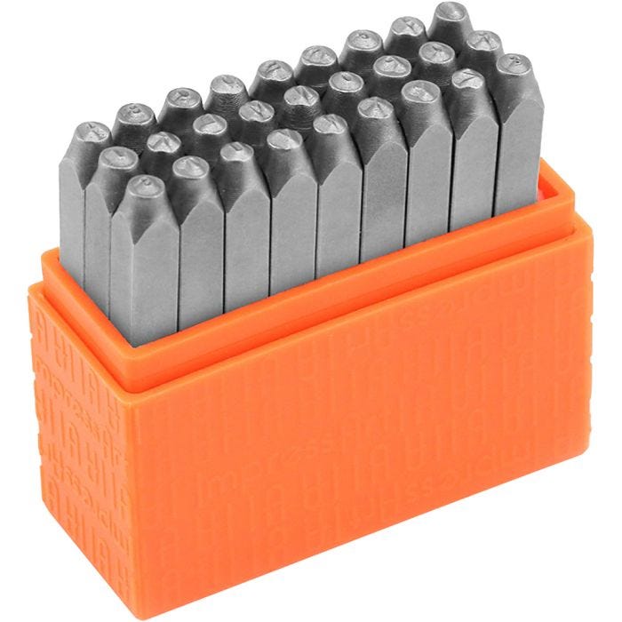 Set de tampons relief, Lettres capitales, 3 mm, Police: marin , 27pièces/ 1 set