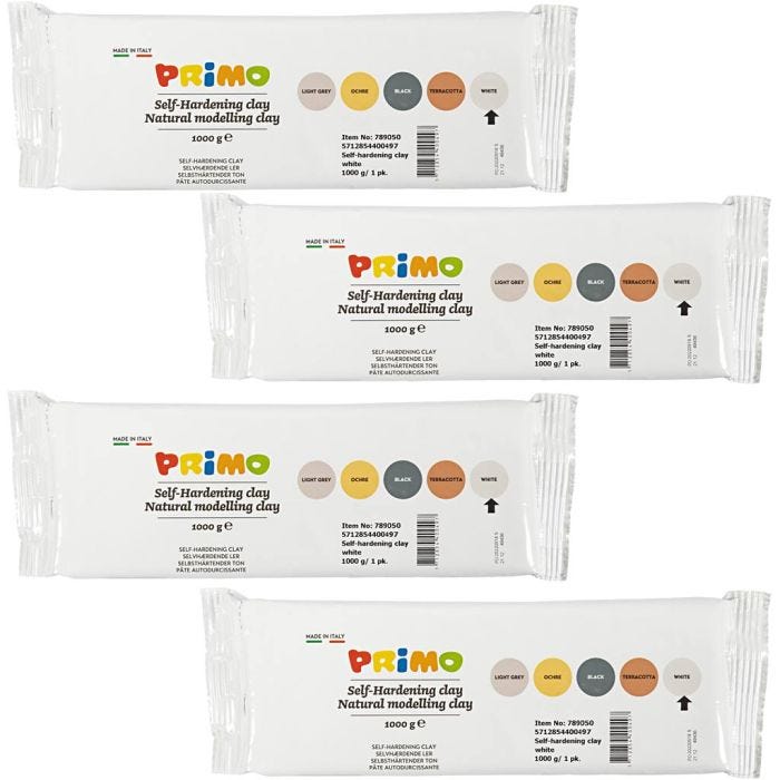 Argile Autodurcissante, blanc, 4x1000 gr/ 1 Pq.