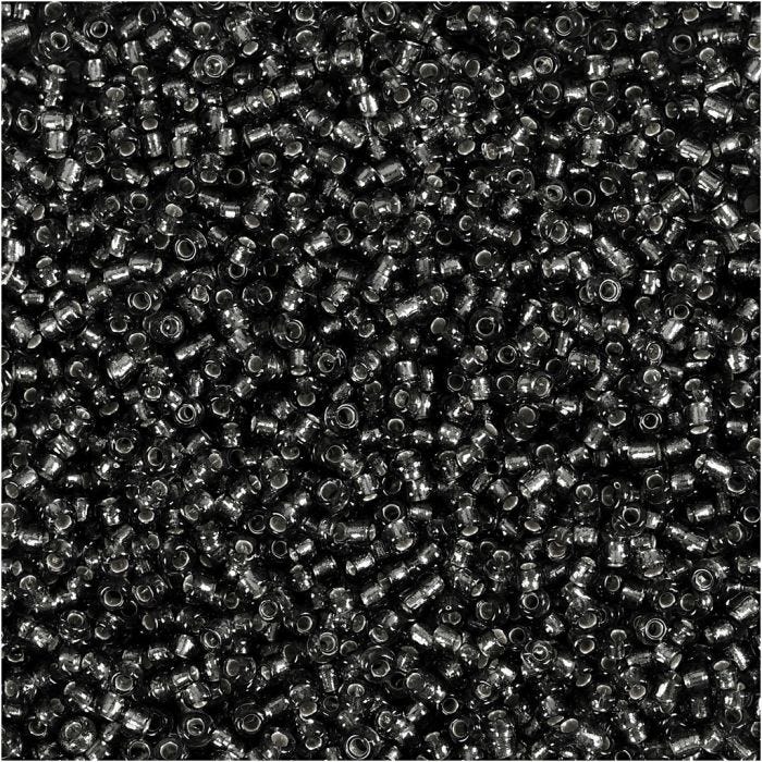 Perles de rocaille, 1,7 mm, 15/0, 0,5-0,8 mm, Gris vert, 25gr/ 1 Pq.