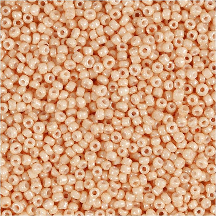 Perles de rocaille, 1,7 mm, 15/0, 0,5-0,8 mm, Pêche claire, 25gr/ 1 Pq.