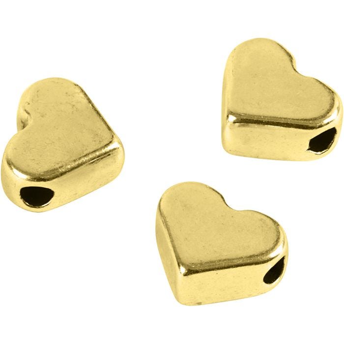 Perle espaceur, 5,5x7 mm, 1 mm, doré, 3pièces/ 1 Pq.
