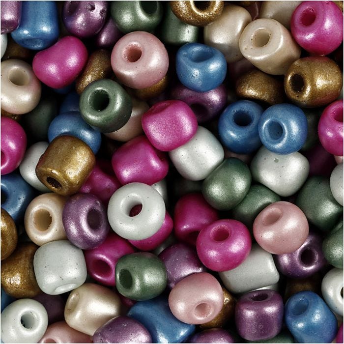 Perles de rocaille, 5 mm, 4/0, 1,2 mm, couleurs métalliques, 720gr/ 1 boîte