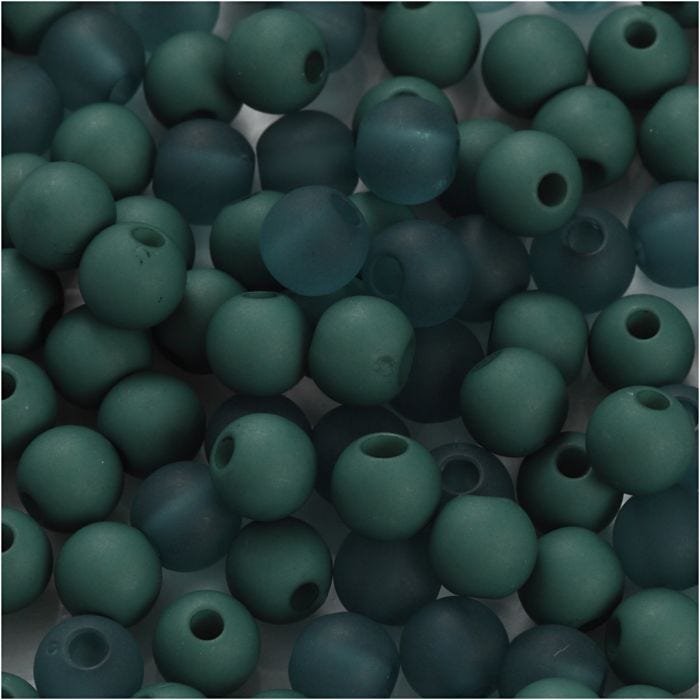 Perles en plastique, 6 mm, 2 mm, vert bouteille, 40gr/ 1 Pq.