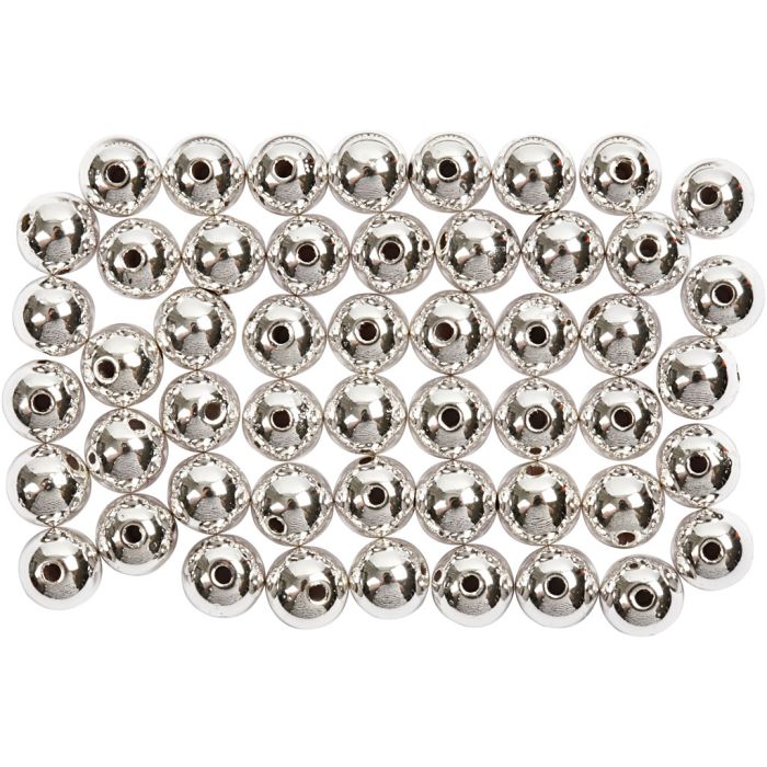Perles de Cire, d 5 mm, diamètre intérieur 0,7 mm, argent, 100 pièces/ 1 Pq.