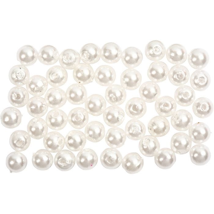 Perles de cire, 5 mm, 0,7 mm, nacré, 100pièces/ 1 Pq.