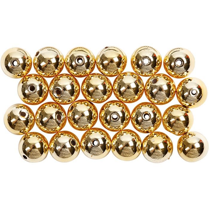 Perles de cire, d 8 mm, diamètre intérieur 1 mm, or, 50pièces/ 1 Pq.