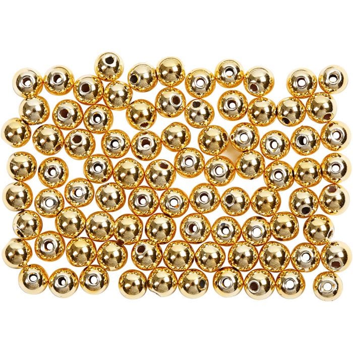 Perles de cire, 4 mm, 0,7 mm, or, 150pièces/ 1 Pq.