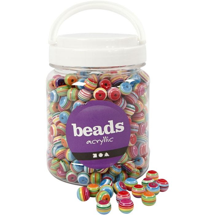 Perles Multi Mix, d 12 mm, diamètre intérieur 1,5 mm, 510 gr, 700ml/ 1 boîte