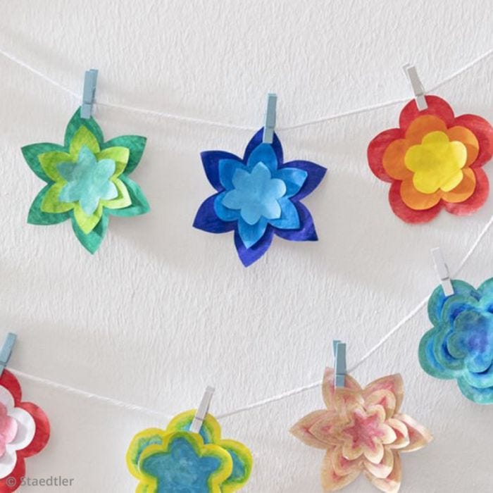 Tuto : Comment fabriquer une guirlande de fleurs en papier avec effet aquarelle?