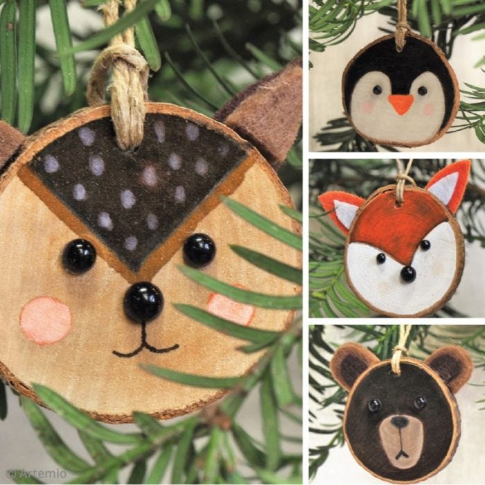DIY : Transformer des rondelles de bois en suspension de Noël