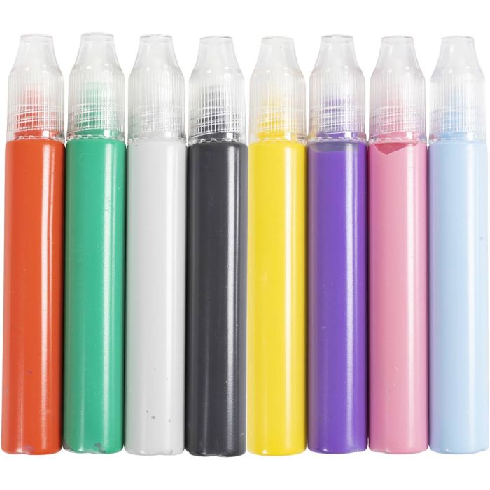 Stylos à bougies, ass. de couleurs, 8x30 ml/ 1 Pq.