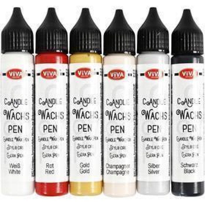 Stylos à bougies, couleurs classiques, 6x28 ml/ 1 Pq.