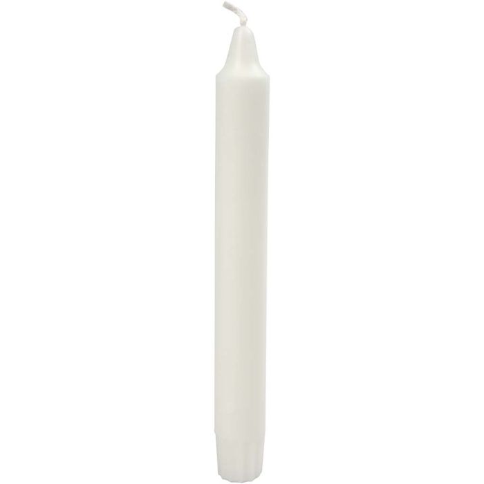 Bougies longues, H : 20 cm, d 23 mm, blanc, 30 pièces/ 1 Pq.