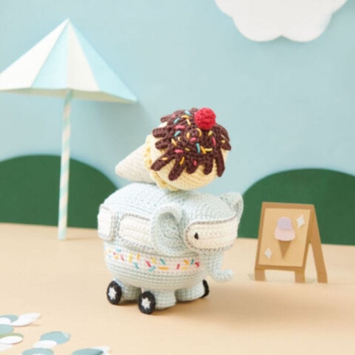 Tuto crochet : Camion de glace éléphant