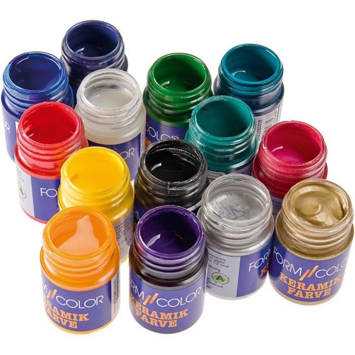peinture pour céramique et pour porcelaine, ass. de couleurs, 14x30 ml/ 1 Pq.