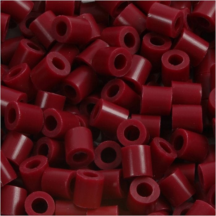 Perles à repasser, dim. 5x5 mm, diamètre intérieur 2,5 mm, medium, rouge vin (32239), 1100pièces/ 1 Pq.